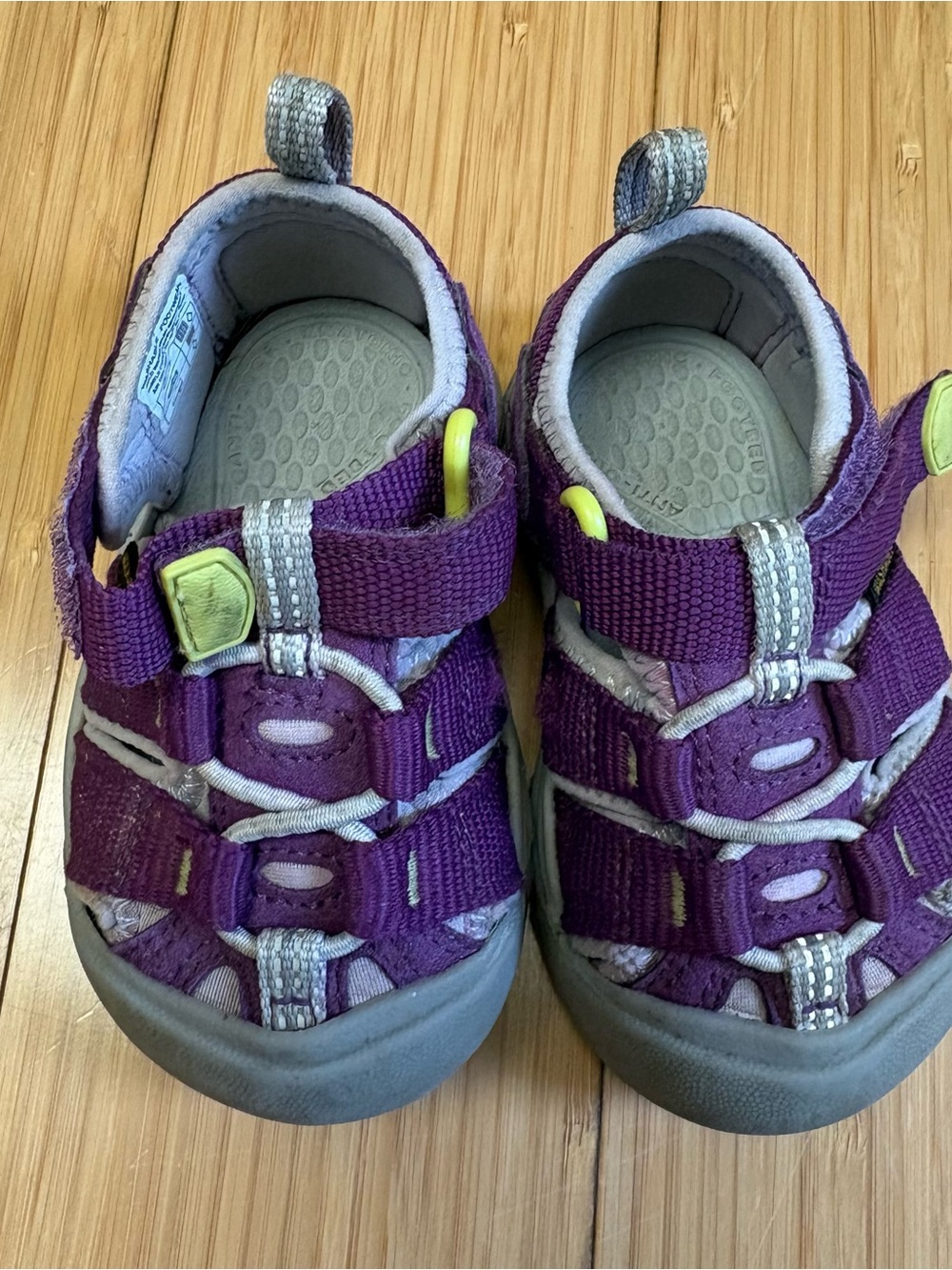 Keen Kids Purple and Gray Closed-Toe Sandals with Lime Accents